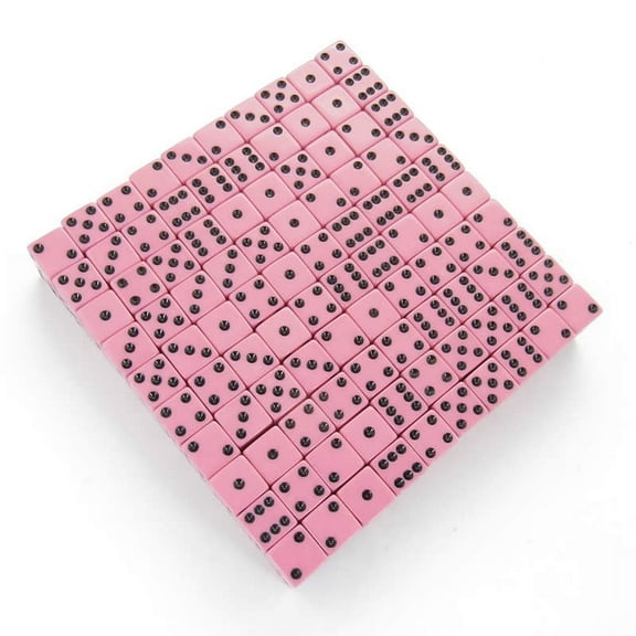 Pink Opaque Dice with Black Pips D6 16mm (5/8in) Bulk Pack of 200 Koplow Games