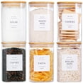 thumbnail image 1 of Frascos de vidrio para cocina, CZZGSM, 35 onzas, cuadrados, paquete de 6 con tapas, 1 of 7