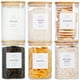 thumbnail image 1 of Frascos de vidrio para cocina, CZZGSM, 35 onzas, cuadrados, paquete de 6 con tapas, 1 of 7