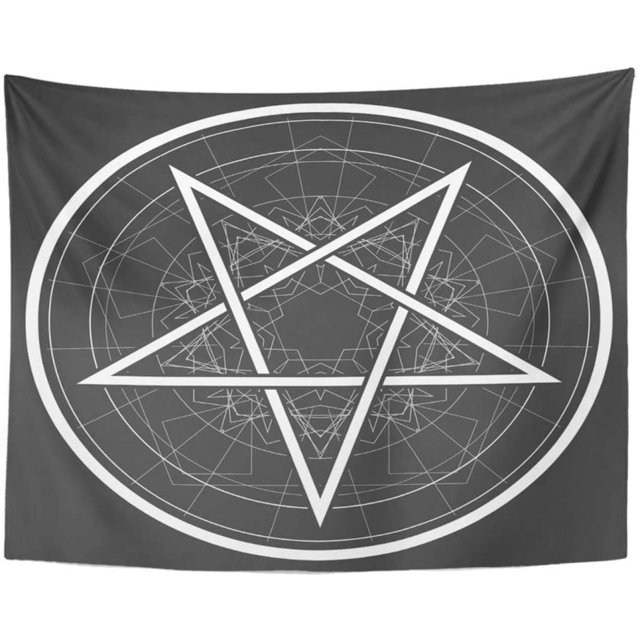 MilcTabe Tapestry Artwork Wall Hanging Satan Baphomet Star Reversed ...