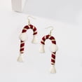 thumbnail image 4 of Pendientes de Tejido Serie Navideña Fringe Papá Noel en Capas Gota Colgante Accesorios de Regalos Joyas Coloridas para Fiestas Vacaciones de Na Bastón rojo Yinane Pendientes Serie Xmas, 4 of 8