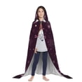 thumbnail image 3 of Honeii Snowflakes and Hearts Print Poncho Cape, Cloak Coat, Snuggly Hooded Wearable Blanket, Hooded Cape For Teenagers,Halloween Costumes-Small, 3 of 7