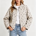 thumbnail image 5 of Maqroz Womens Polka Dot Jackets Long Sleeve Full Zip Up Stand Collar Coat Lightweight Fall Casual Daily Fashion Windbreaker Outerwear with Pockets, 5 of 7