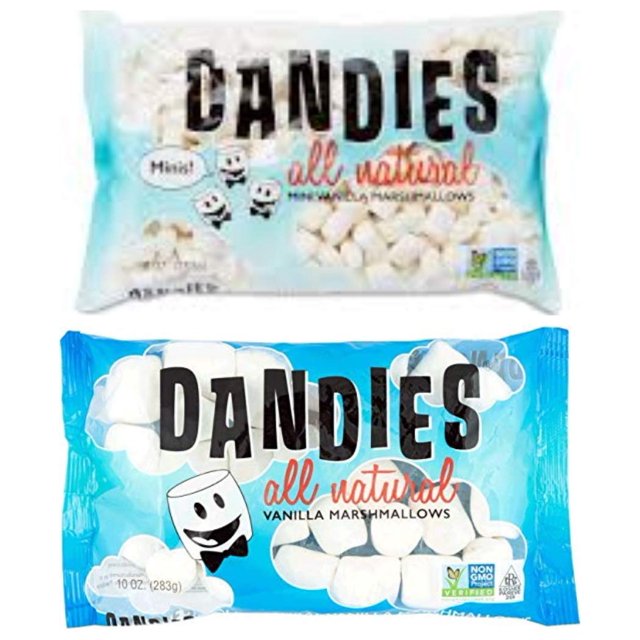 Dandies Vegan Marshmallows Regular and Minis 10 Ounce 1 of each