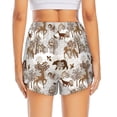 thumbnail image 2 of Lsque leaf Moose fox owls tree Printed Women's Running Shorts with Liner Pockets,Elastic Quick Dry Workout Athletic Gym Yoga Shorts,Womens High Waist Shorts-X-Large, 2 of 9