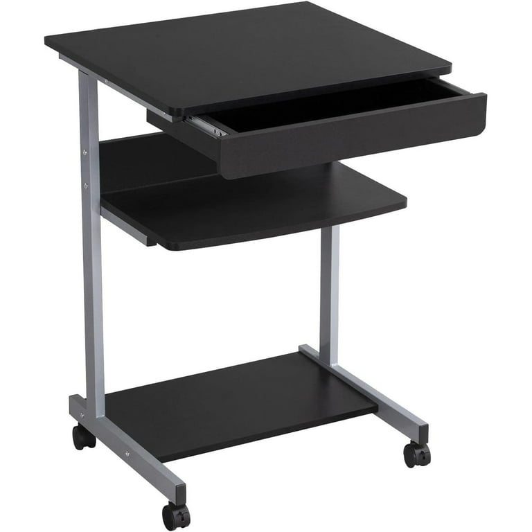 Bilot Mobile Compact Computer Desk Cart for Small Spaces Work