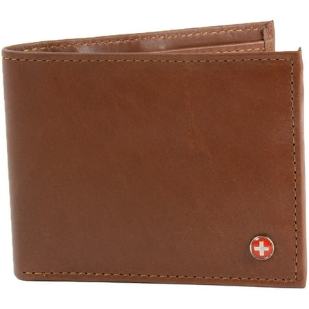 Alpine Swiss Mens Wallet Real Leather Bifold Trifold Hybrid Foldout...