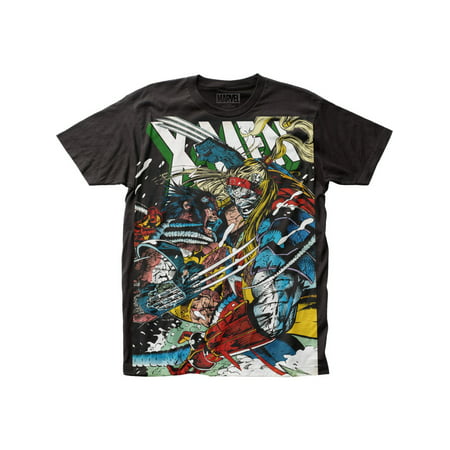 X-Men Marvel Comics Wolverine vs Omega Adult Big Print Subway T-Shirt Tee