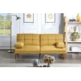 thumbnail image 1 of Mustard Polyfiber Adjustable Tufted Sofa Living Room Solid wood Legs Comfort Couch, 1 of 6