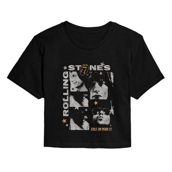 Rolling Stones - Exile Stars - Juniors Cropped Graphic T-Shirt