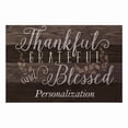 thumbnail image 3 of Personalized Planet 27x18 Thankful, Grateful and Blessed Personalized Doormat on Durable Indoor Outdoor 1/8" Thick Low Profile Mat with Non Slip Rubber Backing, 3 of 6