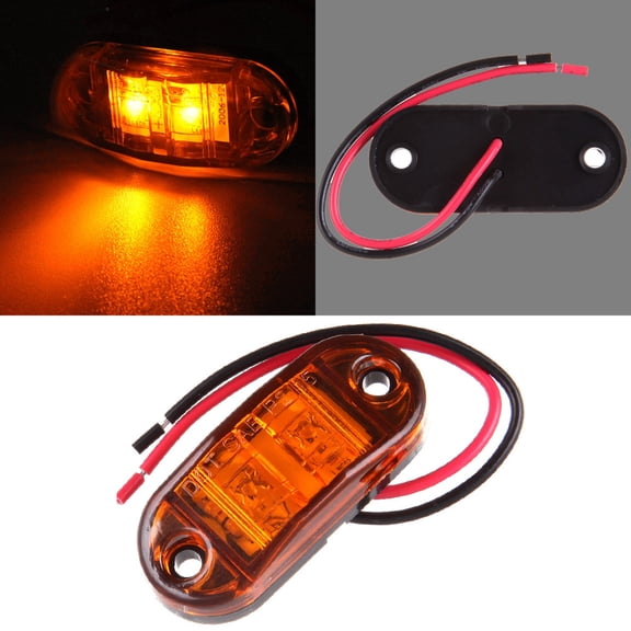 cciyu 1x 2.5" Oval Trailer Truck Fender Light Amber Len Amber Light LED Trailer Truck Clearance Side Marker Light Amber Light Universal Mount Side Marker Trailer Lights Surface Mount Waterproof