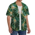 thumbnail image 2 of Disketp Thorns Of Macro Cactus Men's Hawaiian, Shirts Button Down Holiday Beach Shirts-{sizeName}-Small, 2 of 5