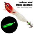 thumbnail image 2 of 103mm LED Luminous Wood Shrimp Bait Squid Jigs Hook Señuelos Fake (+) Rojo Blanco FLhrweasw Nuevo, 2 of 8