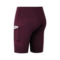 thumbnail image 2 of SWSMCLT Women's Yoga Biker Shorts Running Fashion Short Summer Yoga Pants High Waisted Tight Pocket Gym Soft Burgundy X-Large, 2 of 4