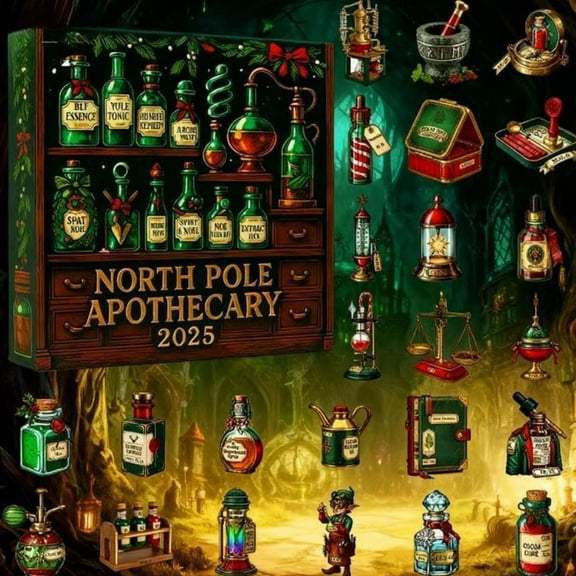 Christmas Pharmacist Advent Calendar 2025– 24 Days Acrylic Blind Box Hanging Ornaments Christmas Trees Decor for Kids and Families Home New Year Party Hanging Gift