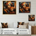 thumbnail image 4 of Designart "Mother and Child Bond in Orange African Scene III" People Framed Wall Art Decor - Global Orange African Art Bedroom Framed Canvas Wall Art, 4 of 6
