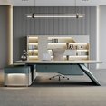 thumbnail image 4 of Computer Drawers Office Desk Conference L Shaped Executive Organizer Office Desk Computer Mesa Escritorio Office Furniture My Lux Decor Round, 4 of 8