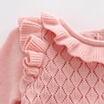 thumbnail image 3 of vdgthytj Baby Girls Sweater Dress Toddler Cute Ruffle Crewneck Long Sleeve A-Line Knit Dresses Fall Winter Clothes, 3 of 7