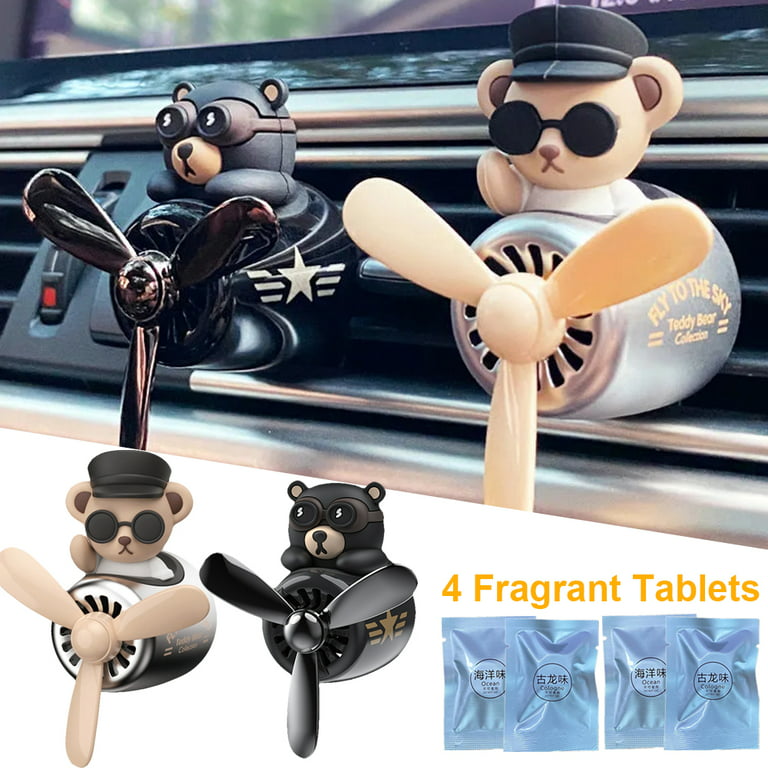Bear Pilot Car Air Freshener – Stylish Vent Perfume Diffuser