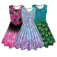 thumbnail image 4 of YTDSCS Kids Youth Summer Dresses 4-13Years Sleeveless Printed Skirt Casual Dress Toddler Versatile Comfortable Breathable Floral Print Soft Dress A-Line Skirt for 4-13Years, 4 of 9