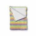 thumbnail image 2 of Colorful Soft Flannel Fleece Throw Blanket, Layout of Mini Triangular Motifs Horizontally Aligned, Cozy Plush for Indoor and Outdoor Use, 70" x 90", Violet Lime Green, by Ambesonne, 2 of 6
