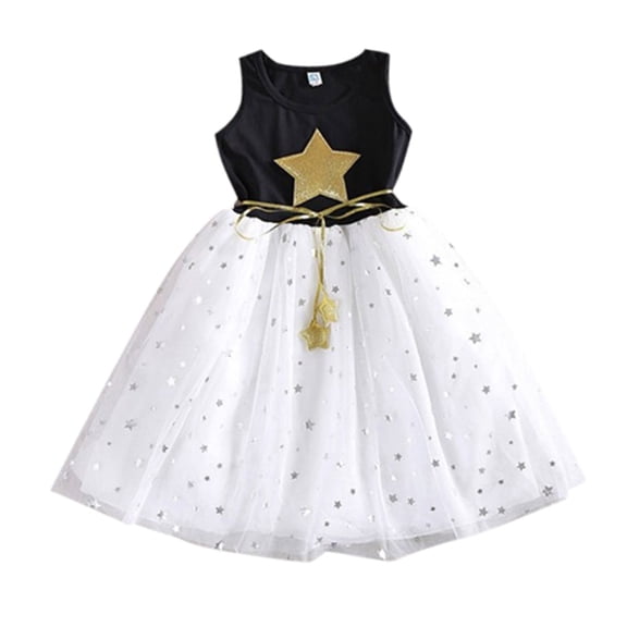 Gubotare Baby Girl Wedding Guest Dress Toddler Girl Tutu Dress Baby Birthday Tulle Sleeveless Dresses Wedding Party Outfit (Black,Size 3-4 Years)