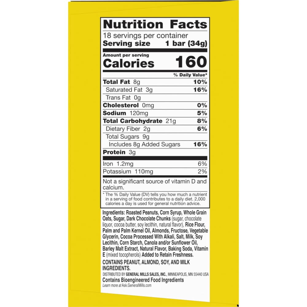 Nature Valley Sweet & Salty Nut Dark Chocolate Peanut Almond Granola bars 18 ct / 1.2 oz - 5 Pack