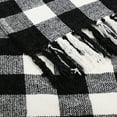 thumbnail image 4 of PiccoCasa Throw Blankets Tassel Plaid Chenille Machine Wash, Black and White, Twin, 4 of 7