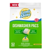 Lemi Shine Automatic Dishwasher Detergent Pods, Fresh Lemon Scent, 52 Ct
