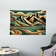 thumbnail image 2 of Ambesonne Lake Tapestry Wall Hanging, Mountain Landscape Mid Century, 60"x40", Orange Almond Green, 2 of 3