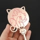 thumbnail image 4 of Juego de 5 cepillos de maquillaje rosa suave y bolsos de zapatos de espejo de mano rosa, cepillos de maquillaje de dibujos animados de gato femenino (juego de espejos y cepillos) Shuxiu Wang 9024719202860, 4 of 5