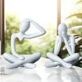 thumbnail image 6 of 4PCS Thinker Statue Office Decor Desk Decor, Abstract Decor Art Sculpture Ornament Coffee Table Decor Bookshelf Decor Modern Home Decor Home Decorations for Living Room, 6 of 9