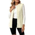 thumbnail image 6 of yillto Womens Sherpa Fleece Sleeveless Vest Jackets Lightweight Warm Fuzzy Open Front Fall Clothes Winter Coats, 6 of 7