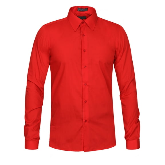 J. METHOD Men's Classic Slim Fit Button Down Long Sleeve Solid Color Dress Shirts S-2XL [NEMT104]