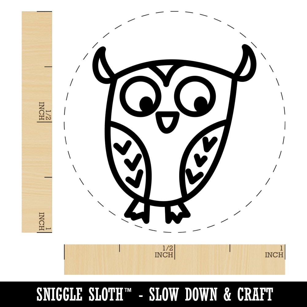 Wary Owl Self-Inking Rubber Stamp Ink Stamper - Pink Ink - Medium 1 Inch