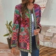 thumbnail image 6 of Relanfenk Winter Fall Cardigan for Women Vintage Ethnic Style Floral Print Long Sleeve Plus Size Cotton Jacket Coat Tops, 6 of 8