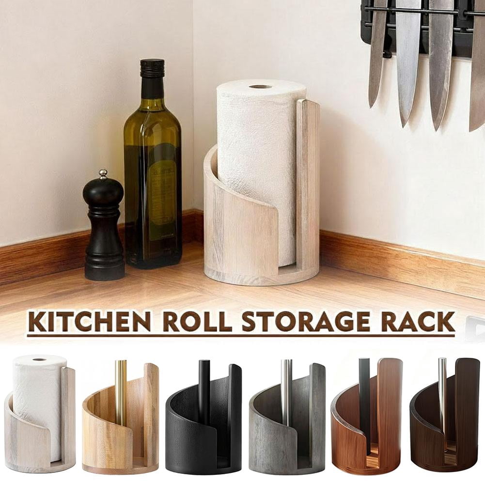 SharkTRUE Wooden Paper Towel Holder,New MountaPaper Towel Holder, Effortless OneHand Tearing, Fits StandardJumbo Rolls, Wooden PaperTowel Holders for Kitchen Roll Organize Dining Table Home Decor