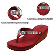 thumbnail image 3 of LSYTQRW Flip Flops Sandals for Women Bling Rhinestones Jewel High Heel Arch Support Comfortable Soft Cushion Wedge Slip-on Casual Platform Summer Thong Sandals，Wine Red，Sizes 11, 3 of 5