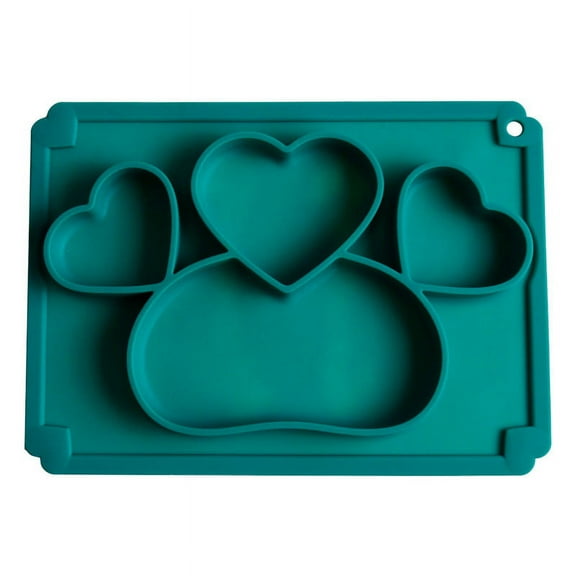 Divided Cartoon Toddler Baby Plates - Portable Non Slip Suction Toddler Plates for Children Babies and Kids Baby Feeding Tableware Kids Dishes Children Dinnerware Eating Food Bowl - Green Love