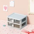 thumbnail image 4 of Taotanxi 1Pc Plastic Storage Drawers Two Layer Drawer Type Closet Transparent Desktop Storage Box for Office Home, 4 of 6