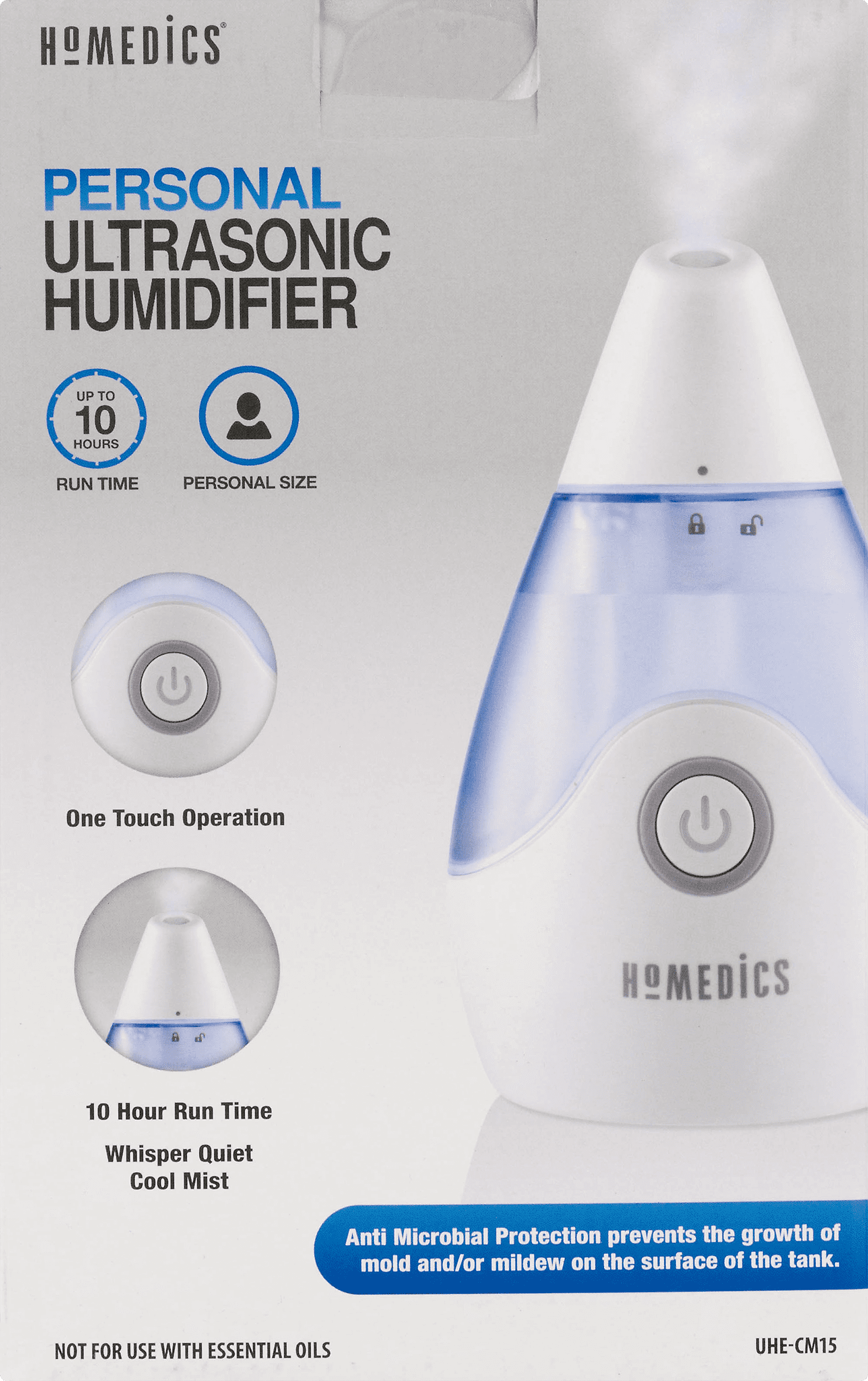 HoMedics UHE CM15 Personal Ultrasonic Humidifier Homedics HoMedics UHE CM15 Personal Ultrasonic Humidifier Homedics
