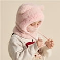 thumbnail image 6 of XIMIN Bear Ear Baby Girls Boys Winter Hat Toddler Knitted Ear Flaps Cute Stuffed Hood Scarf Beanies with Fleece Lining Fluffy Ski Snow Hat, 6 of 7