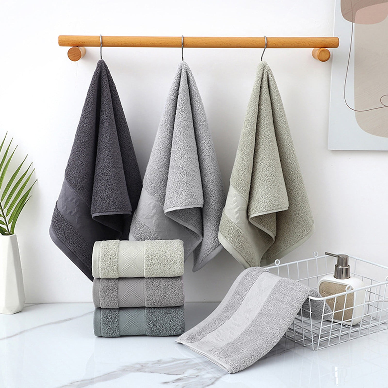 5 Pack Medium Bath Towel Set, Ring Spun Cotton, Lightweight and Highly Absorbent Quick Drying Premium Towels for Hotel, Spa and Bathroom
