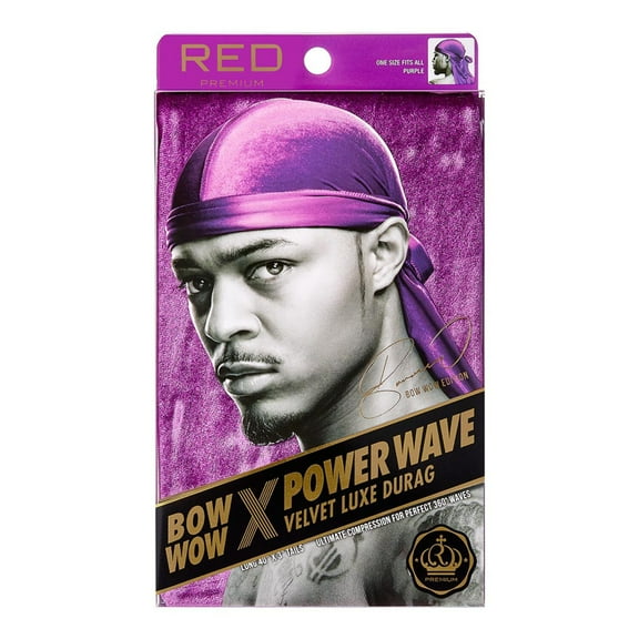 Kiss Red Power Wave Velvet Luxe Durag, Purple 1 ea