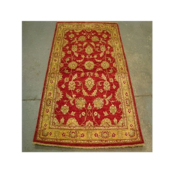 Ahmedani Linen Exclusive Chobi Mahal Zeigler Vege Dyed Adult Indoor Rug Hand Knotted Carpet (6.1 x 4.1)'