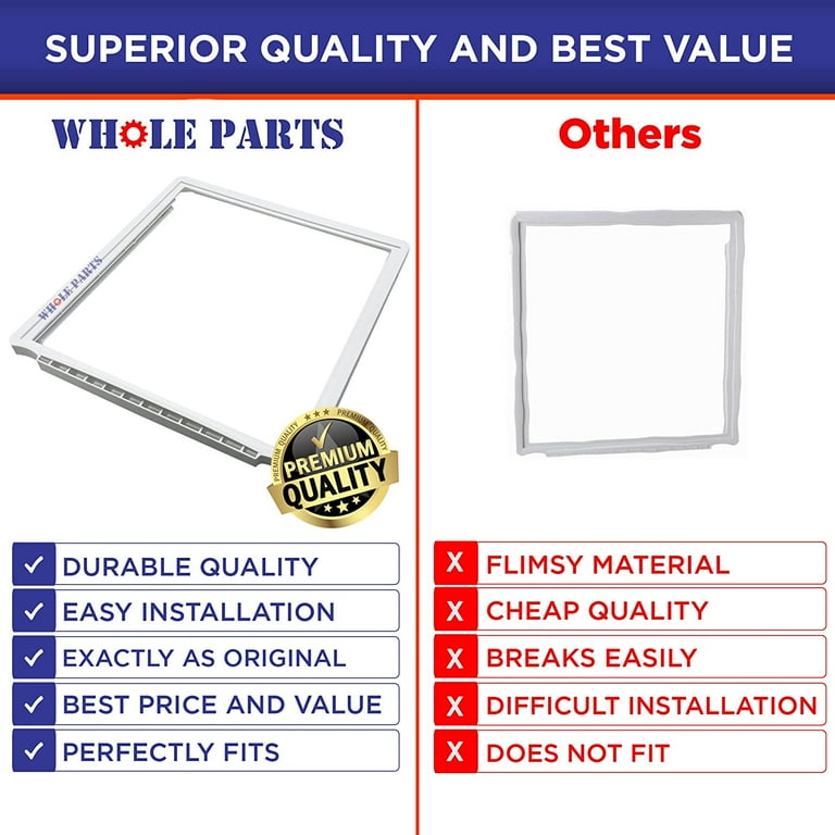 Whole Parts Refrigerator Meat Pan Shelf Frame Part# 241969501  