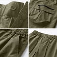 thumbnail image 5 of LNZGNM Men's Casual Cargo Shorts Lightweight Loose Golf Shorts Stretch Drawstring Work Shorts Athletic Outdoor Shorts with Zipper Pockets,Army Green S, 5 of 5