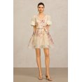 thumbnail image 1 of Vestido Bellabarnetten Xezey con cuello en V y mangas cortas con estampado de flores, 1 of 6