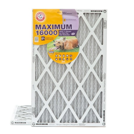 

14x24x1 Arm & Hammer Maximum Allergen and Odor Reducing MERV 11 Air Filters. 2 Pack